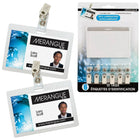 Merangue - Badge nominatif auto-plastifié avec clips, paquet de 6-Badges auto-plastifiés