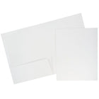 JAM PaperMD – Chemises de présentation lustrées à deux pochettes, blanc, 50/paquet-Chemises de présentation blanc lustré