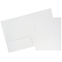 JAM PaperMD – Chemises de présentation lustrées à deux pochettes, blanc, 50/paquet-Chemises de présentation blanc lustré