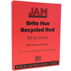 JAM Paper Papier couverture cartonné recyclé Brite Hue lisse, 8 1/2 x 11 po, rouge, 250 feuilles/rame-Rouge