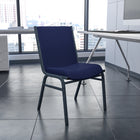 Flash Furniture – Chaise empilable robuste bleu marine à motifs à revêtement Hercules rembourrée de 3 po-Siège en contreplaqué épais de 0,625 pouce