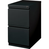 Hirsh – Classeur mobile de type caisson à 2 tiroirs, 20 po de profondeur, noir-Glissières à billes haute précision en acier pour un fonctionnement lisse et silencieux