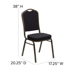 Flash Furniture – Chaise banquet empilable à dossier couronne, siège 2,5 po, doré avec tissu noir (FDC01GVS0806)-Coussin de siège épais de 2,5 pouces