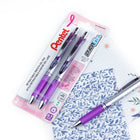 Pentel® - Stylos à encre gel liquide EnerGel™, pointe rétractable, 0,7 mm, violet, paq./2-L'encre intense et vive sèche rapidement, sans maculage