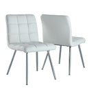 Monarch Specialties - 1071 Chaise - Simili-Cuir Blanc/Metal Chrome - Paquet de 2-Fini en similicuir blanc, chic et moderne