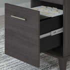 Bush Furniture - Bureau 72 po avec huche et bibliothèque à 5 tablettes Somerset - Gris orage-Testé conforme aux normes ANSI/SOHO en matière de sécurité et de performance