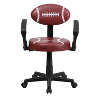 Flash Furniture - Fauteuil fonctionnel à motif de football, brun-Chaise de travail inspirée par le sport
