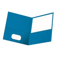 Portfolio à deux pochettes Oxford – bleu pâle-La double pochette peut contenir jusqu’à 50 feuilles de format lettre dans chaque pochette