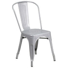 Table ronde de 24 po en métal avec 4 chaises de bistro, intérieur/extérieur, argenté [CH-51080TH-4-18CAFE-SIL-GG]-4