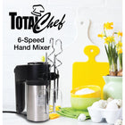 Total Chef - Mélangeur à main à 6 vitesses - Noir et acier inoxydable-Moteur puissant Le moteur de 250 watts avec 6 vitesses de mélange vous permet d'atteindre la consistance parfaite pour chaque recette