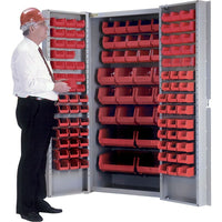 KLETON – Armoires à combinaison à portes creuses, 118 bacs, rouge-Robuste et entièrement soudée de calibre 16, armoire à combinaison bac/tablette