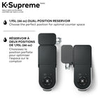 Keurig K-Supreme - Cafetière une tasse à la fois pour capsule K-Cup avec technologie MultiJet - Noir-Réservoir à deux positions de 1,95 L (66 oz) : Choisissez la position parfaite pour optimiser l’espace sur le comptoir. Le réservoir amovible facilite le remplissage