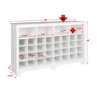 Prepac - Meuble à compartiments pour chaussures de 60 po - blanc-Construction en bois composite lamellé conforme aux normes du CARB2