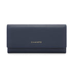 Champs - Portefeuille extensible trifold RFID - Marine-Faux cuir, marine