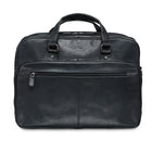 Mancini - Mallette pour portatif de 15,6 po avec pochette anti-RFID, deux compartiments, 16,25 x 5,25 x 12 po, noir-Cuir de buffle huilé et ciré à grain supérieur noir