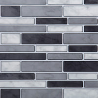 CTG Brands Multi Square Tile, 10" x 10", Grey, 6 Pack-Ensemble : livré dans une boîte de 6 feuillets de carreaux muraux de qualité supérieure, adaptés aux surfaces lisses et propres