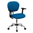 Flash Furniture - Fauteuil fonctionnel H2376FTURARMS, dossier mi-hauteur, mailles, accoudoirs fixes, turquoise-Rembourrage en maille turquoise