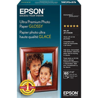 Epson Papier photo Ultra de haute qualité, glacé, 4 po x 6 po, paq./60-Poids : 79 lb (297 g/m²)