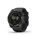Garmin - Epix Pro Standard Edition - 51mm Gris ardoise avec bande noire-Taille physique 51 x 51 x 14,9 mm; Convient aux poignets ayant la circonférence suivante: Bande de silicone : 127-210 mm; Bracelet en cuir : 135-213 mm; Bande de tissu : 135-213 mm; Bande métallique : 135-225 mm