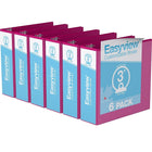 Davis Group Super offre Easyview, Reliure View à anneaux ronds 3 po, personnalisable, paquet de 6 - Rose-3 Reliure À Anneaux