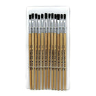 Charles Leonard – Pinceaux plats avec manche naturel court d’une largeur de 1/4 po, poils noirs, 72/paquet (CHL73125)-Pinceaux pour artistes en herbe