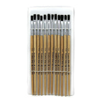 Charles Leonard – Pinceaux plats avec manche naturel court d’une largeur de 1/4 po, poils noirs, 72/paquet (CHL73125)-Pinceaux pour artistes en herbe
