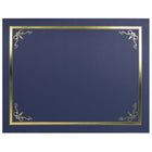 St. James - Porte-certificats/porte-documents - bordure dorée - finition lin - bleu marine - paquet de 5 - 83806-Ajoutez une touche d'élégance, de cérémonie et de sincérité à l'attribution de reconnaissance