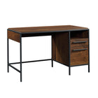 Sauder 49"W La Collection Nova Loft Bureau - Finition Grand Walnut-Petit tiroir avec glissières en métal et butées de sécurité pour des stylos, des crayons, etc