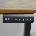 Ezywork - Bureau debout à hauteur réglable électrique de 48 po avec plateau entier - Cadre noir / Dessus de table marron vintage-Plage de réglage en hauteur : 28,75" - 46,5" (73cm - 118cm)