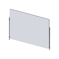 Mark Maker Rod Sneeze Guard - Acrylique transparent 1/4" - panneau de 42" Lx31,5"H- ensemble de tiges de 24"H - pas de passage-Distanciation sociale optimale entre deux groupes de personnes