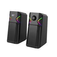 Havit - Haut-parleurs de jeu pour ordinateur - Alimentés par USB, éclairage RVB, entrée audio stéréo 3,5 mm-Haut-parleurs de sport électroniques 2.0, conçus pour les joueurs