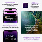 Apple - iPhone 14 Pro Max 6.7 po ecran Liquid Retina XDR, 128 Go, Violet sombre, Bell et Virgin Plus-A16 Bionic, la puce de telephone par excellence Connectivite 5G ultrarapide