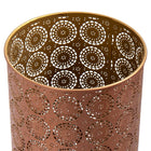 CTG – Bougeoirs métalliques coupés au laser, ensemble de 3, or miel-Motif de cercles vectoriels rétro pour ajoutant un soupçon de texture aux bougeoirs