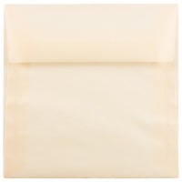JAM Paper Enveloppes translucides carrées de 5,5 x 5,5 po, Ocre printanière, 50/paquet-Enveloppe translucide couleur ocre printanière