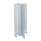 Azar Displays – Présentoir rotatif à panneaux perforés 4 côtés, base à roulettes 16 x 60po, transparent translucide (700421-CLR)-Comprend quatre panneaux et une bande porte-affiche en acrylique et repose sur une base à roulettes de 28 1/2 po