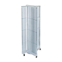 Azar Displays – Présentoir rotatif à panneaux perforés 4 côtés, base à roulettes 16 x 60po, transparent translucide (700421-CLR)-Comprend quatre panneaux et une bande porte-affiche en acrylique et repose sur une base à roulettes de 28 1/2 po
