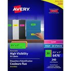 Avery - Étiquettes multiusages amovibles, couleurs néon, 2 5/8 po x 1 po-Les étiquettes aux couleurs néon sont idéales pour l'organisation, le codage-couleur ou des messages importants