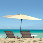 CorLiving – Parasol pour la terrasse ou la plage résistant aux rayons UV et au vent, blanc chaud (PPU-610-U)-Tarière de fixation ancrant solidement le parasol dans les sols sablonneux ou terreux