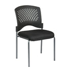 Pro-Line – Fauteil pour visiteur avec pellicule plastique ventilée autour du dossier, noir-Siège rembourré en tissu noir