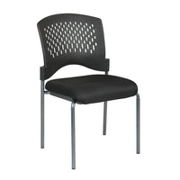 Pro-Line – Fauteil pour visiteur avec pellicule plastique ventilée autour du dossier, noir-Siège rembourré en tissu noir