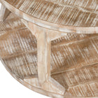 !nspire - Table de salon rustique moderne en bois massif, naturel vieilli-Dimensions: 33 po Dia, x 18 po H