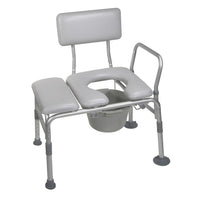Drive Medical – Banc de transfert rembourré avec siège d’aisance-Gris, en aluminium