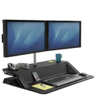 Fellowes - Trousse de bras articulé (deux moniteurs) Lotusâ„¢ pour poste de travail debout/assis (8042901)-Hauteur réglable de 16 à 25 po avec portée de 12,5 po