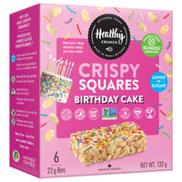 Healthy Crunch - Gâteau d'anniversaire Carres croustillants 132 g-Approuve pour l'ecole