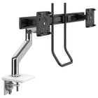 Bras pour moniteur Humanscale M8.1 avec double barre transversale + poignée-Avec des fonctionnalités innovantes telles que son mécanisme de compensation et ses roulements de précision autolubrifiants, le M8.1 permet aux utilisateurs d'ajuster sans effort leur (s) moniteur (s) à leur position ergonomique optimale tout en offrant une gestion des câbles de haut en bas.