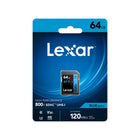 Lexar LSD0800064G-BNNNU Carte mémoire Professional 800X SDHC/SDXC UHS-I - 64 GO - Noire-Cartes Haute Performance SDHC/SDXC UHS-I 800x