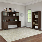 Bush Furniture - Bureau 72 po avec tiroirs Somerset - Cerisier moka-Le tiroir simple offre du rangement pour les fournitures de bureau et les accessoires