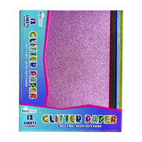 Royal Brites - Papier Pailleté - 9.25 po x 11 po - Assorti - Paquet de 12-Six couleurs scintillantes