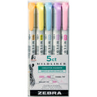 Zebra - Surligneurs Mildliner Ensemble de 5 couleurs doux - assorties - paquet de 5-Orange miel, jaune sorbet, bleu soda, lilas, rose bébé