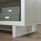 Sauder - La Collection Porto Palma Bureau avec Credence - Finition Haze Acacia-Gestion de cordons.